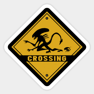 Alien Crossing Sticker